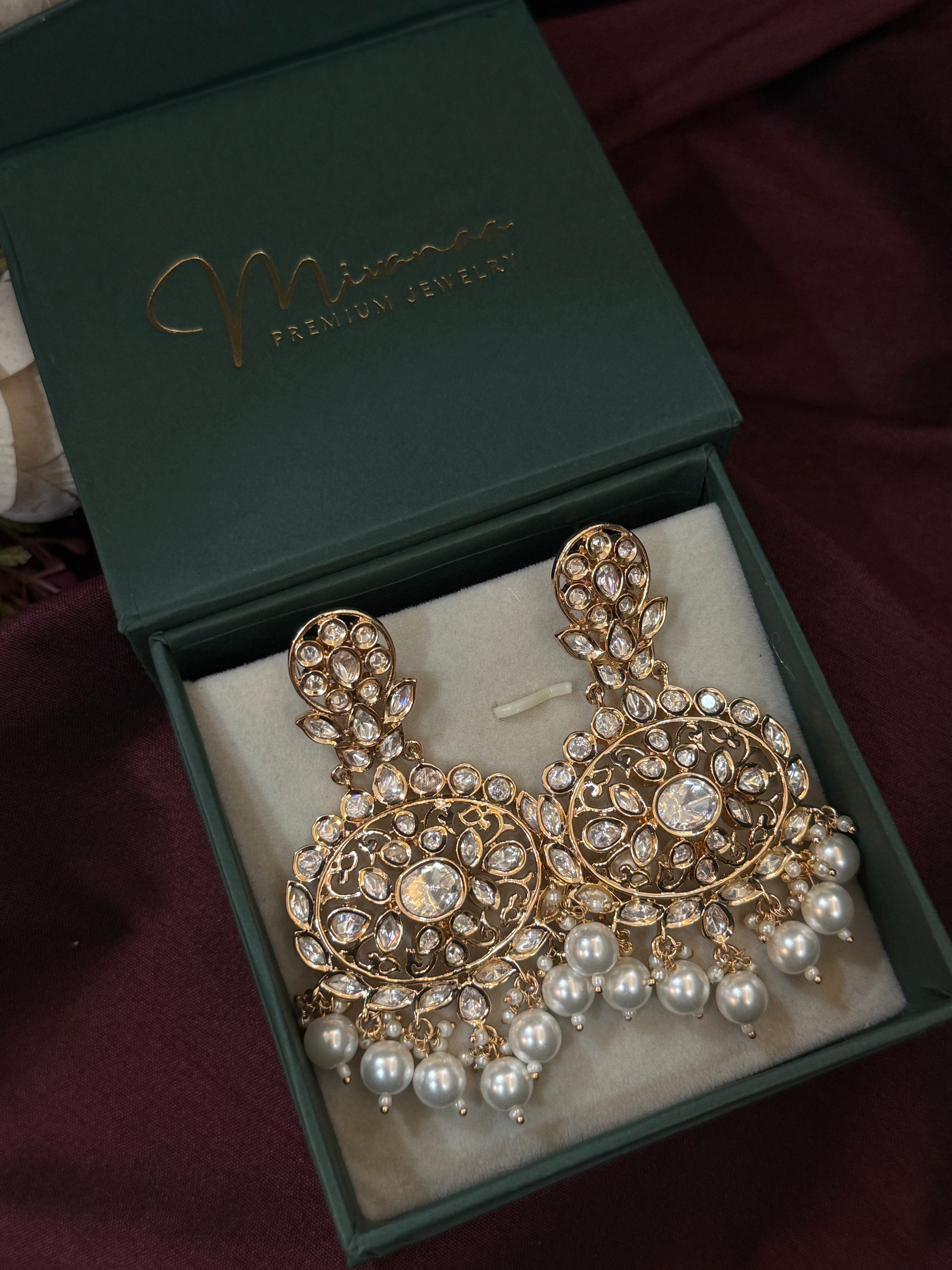 Exquisite Moissanite Chandbali Earrings